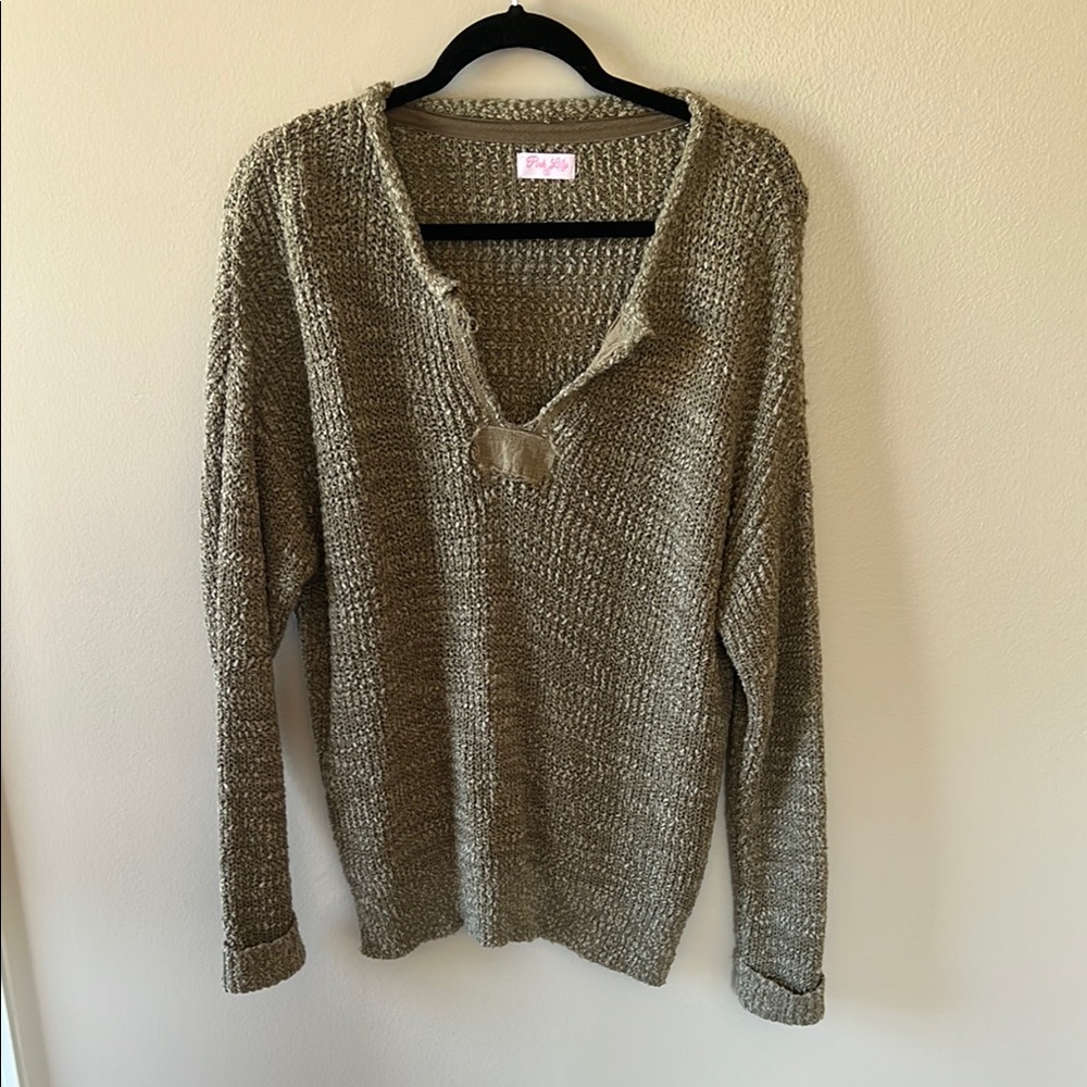 Pink Lily Textured Knit Sweater